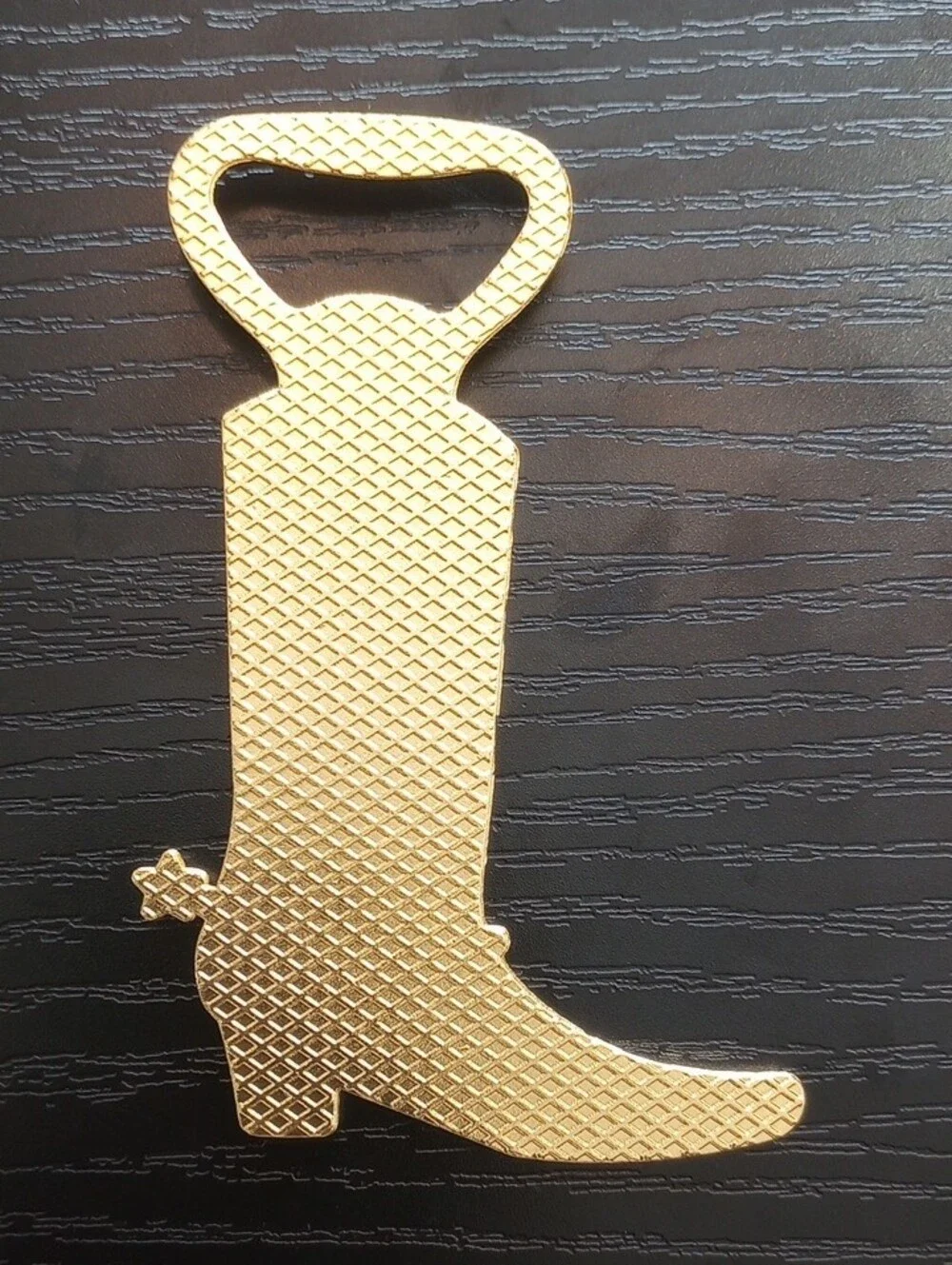 Golden Cowboy Boot Bottle Metal Opener